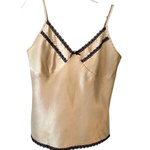 Simple Pleasures Women's Vintage Y2L‎ Spaghetti Strap Camisole with Lace Size S